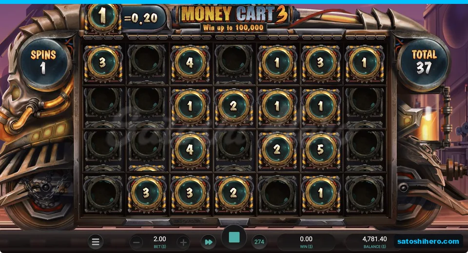 Seven-column grid holds sixteen coins and total thirty-seven