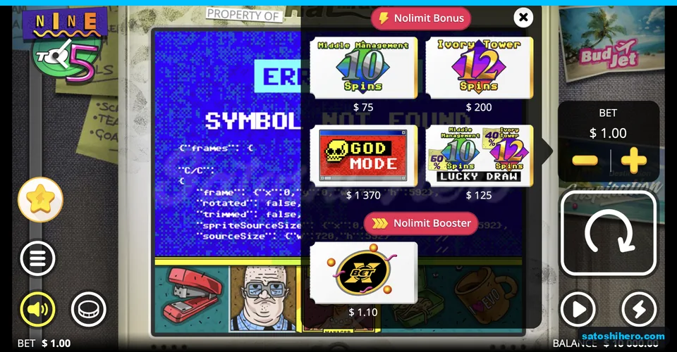 Lightning menu lists five buy choices