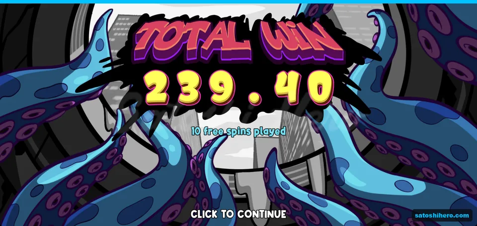 Tentacle summary screen shows $239.40 total win