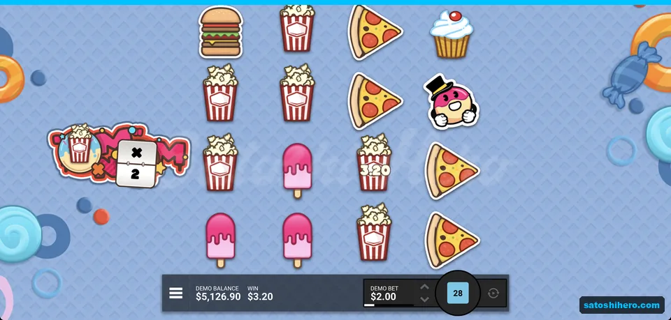 Popcorn mystery symbol with x2 spinner win
