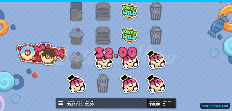 Tasty Wilds support a $32 donut win