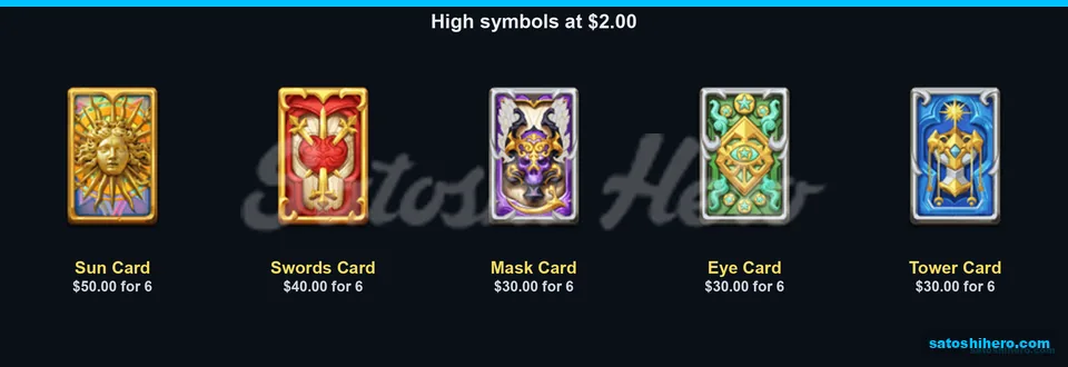 Tarot cards show six-of-a-kind pays