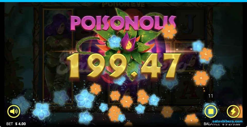 Stacked witch reel with POISONOUS win banner