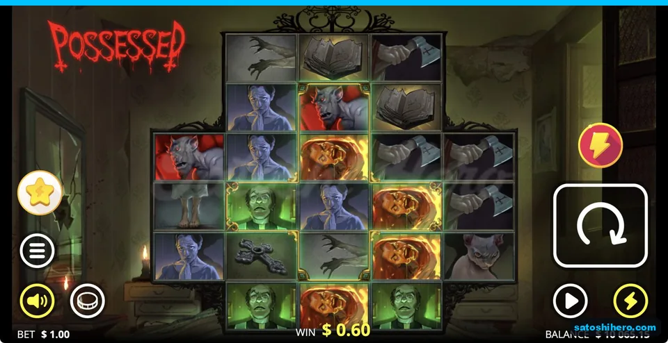 Win bar shows $0.60 after a spin