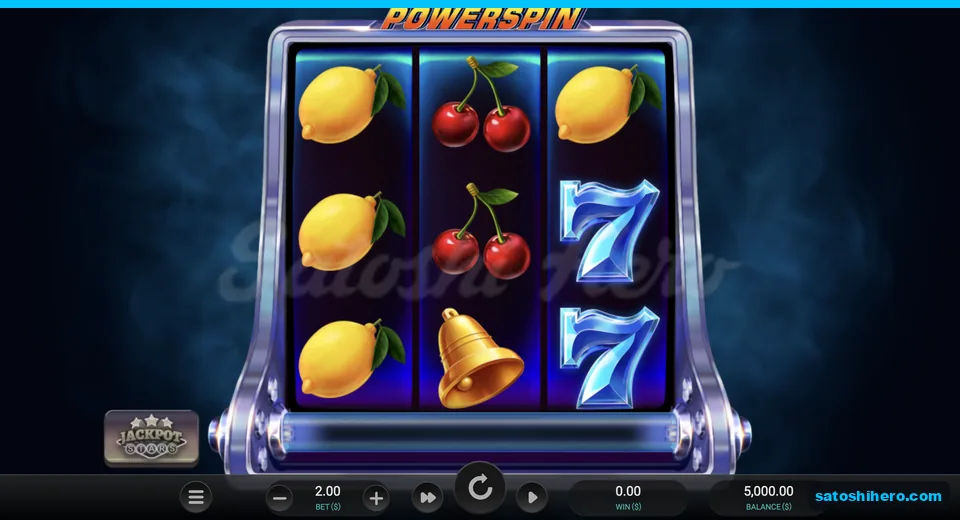 Chrome cabinet with fruit symbols and logo