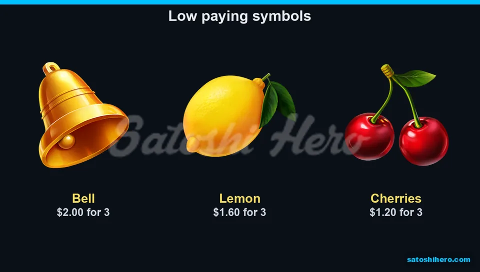Bell lemon and cherries low paytable
