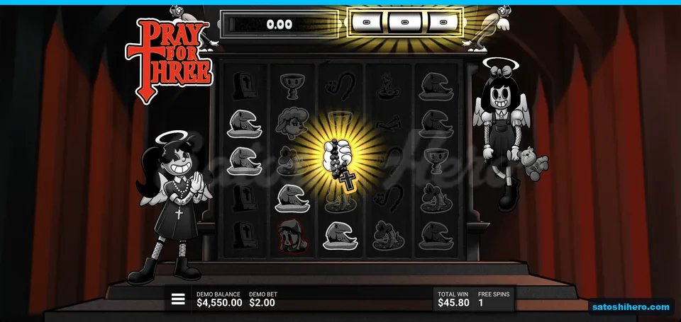 Divine hand glows in centre grid
