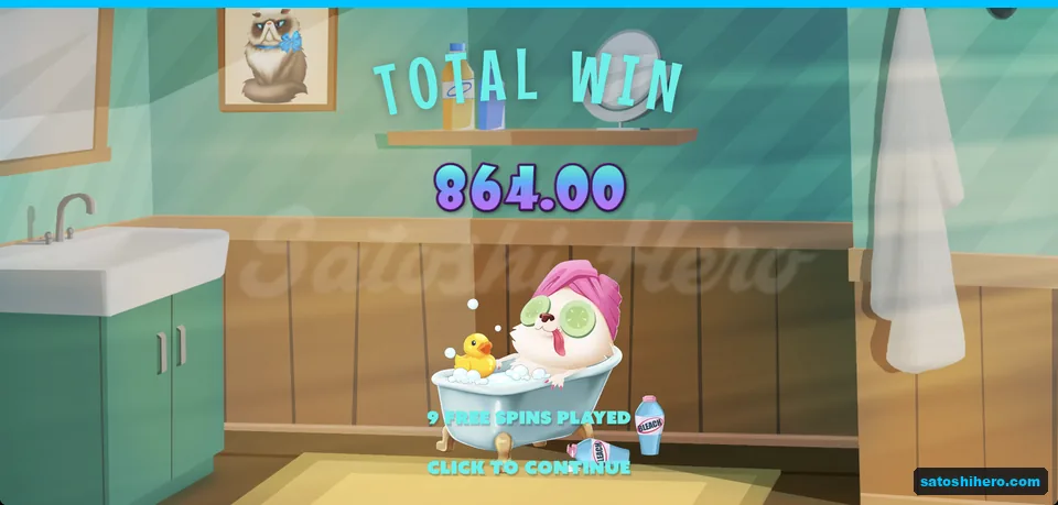 Summary screen shows $864.00 total win