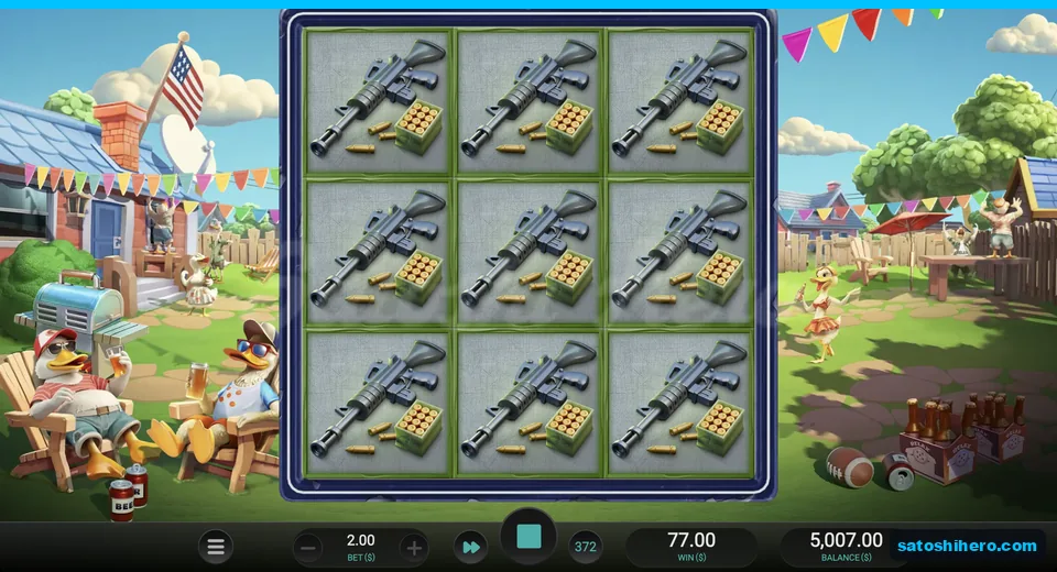 Rifle grid shows $77.00 win