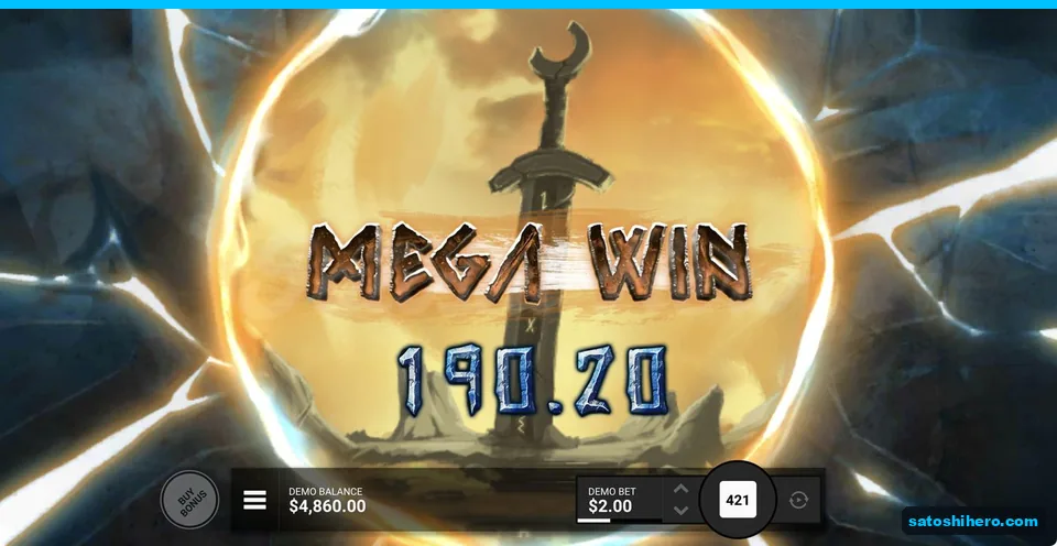 Mega Win screen shows a $190.20 result