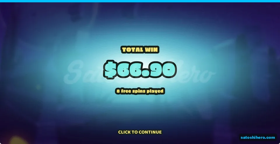 Total Win sign shows $66.90 payout