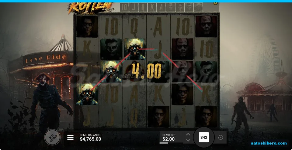 Gas Mask Zombies and Wild pay line