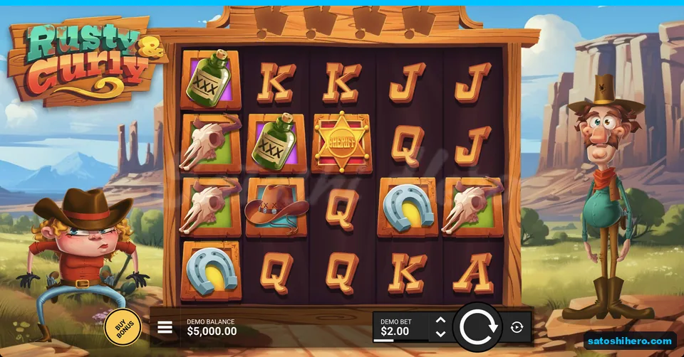 Cow skulls fill a wooden saloon grid