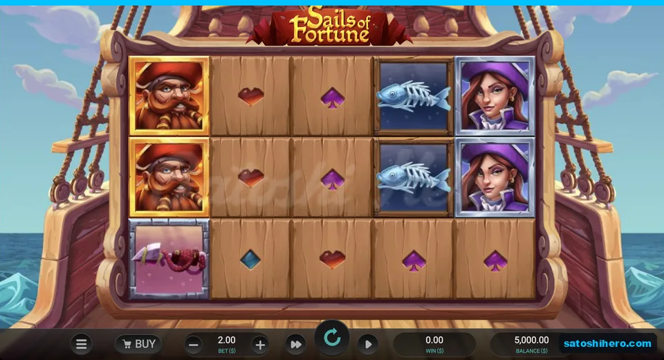 Pirate ship deck frames five reel grid