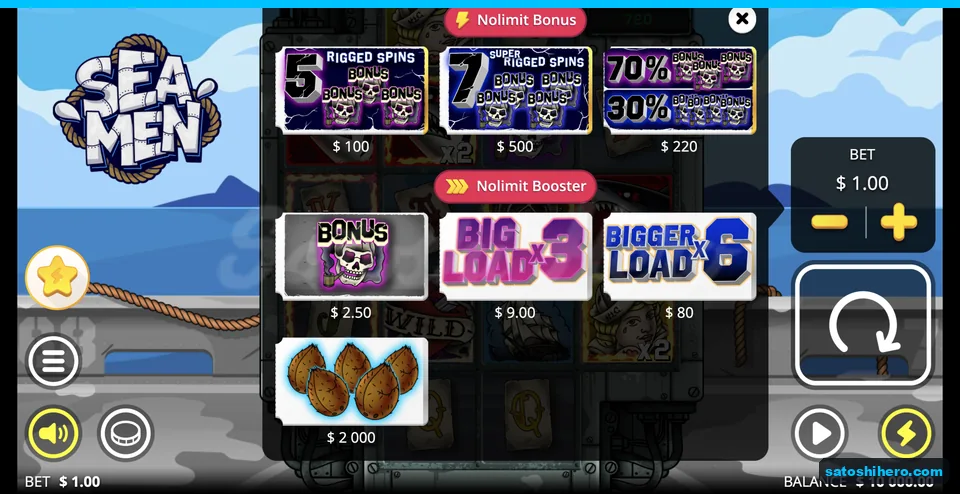 Buy menu lists bonuses and boosters