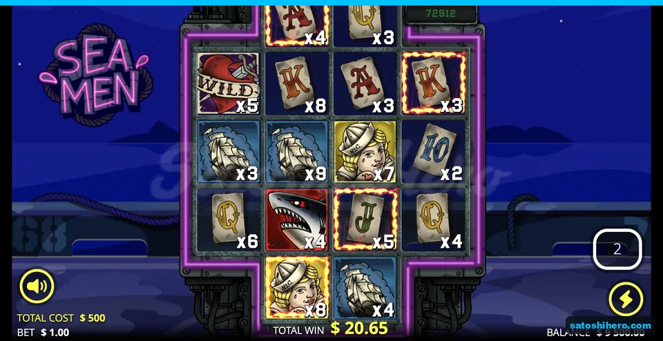 Night board shows Wild and $20.65 banked