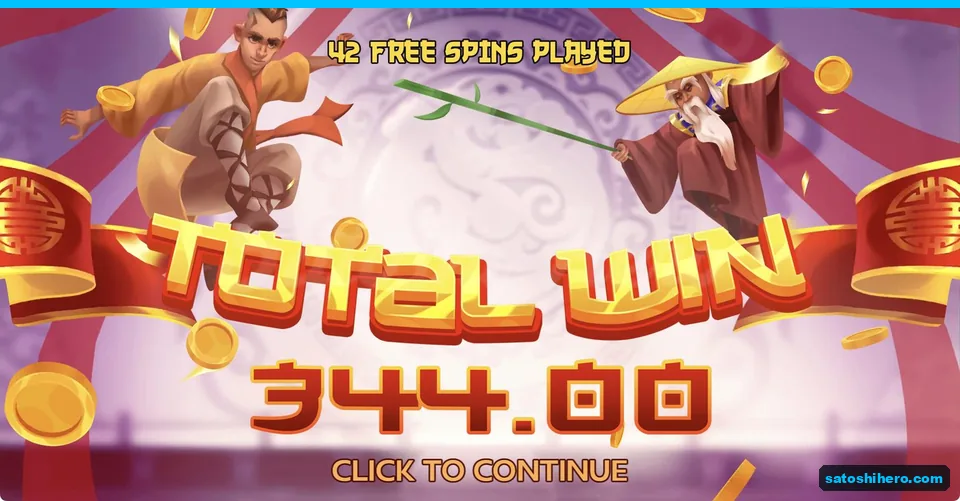 Total Win screen showing $344 from 42 spins