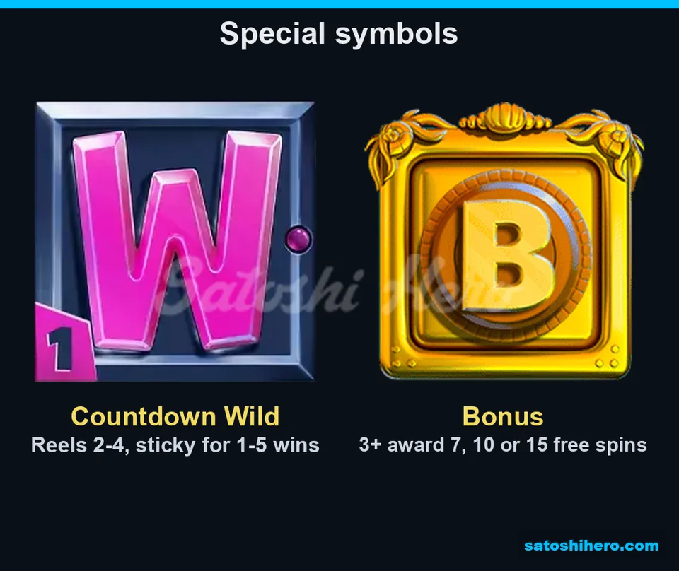 Pink Wild and gold Bonus symbols displayed