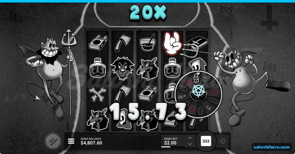 Blue wheel on reel five showing 20x