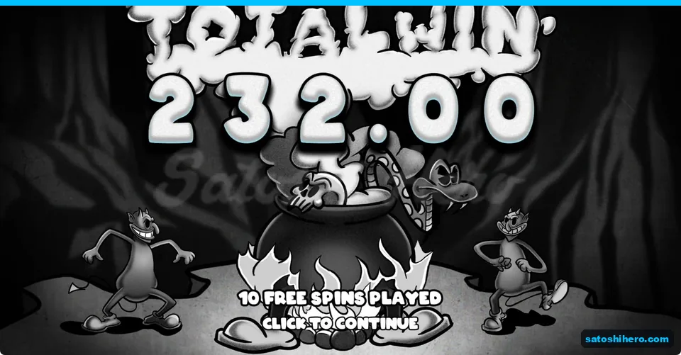 Total win screen showing 232.00 dollars