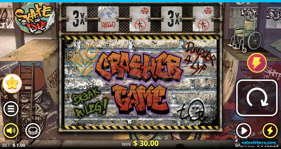 Graffiti wall covers all five reels