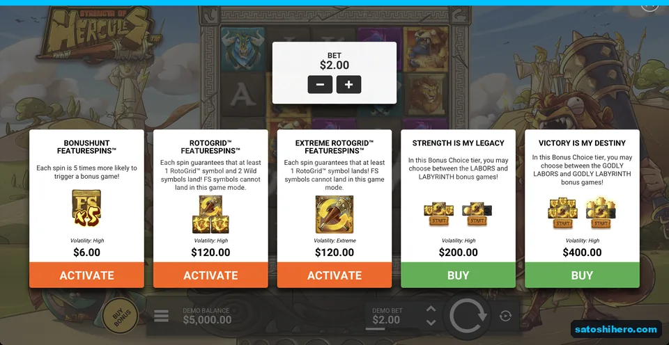 Orange and green purchase cards on menu