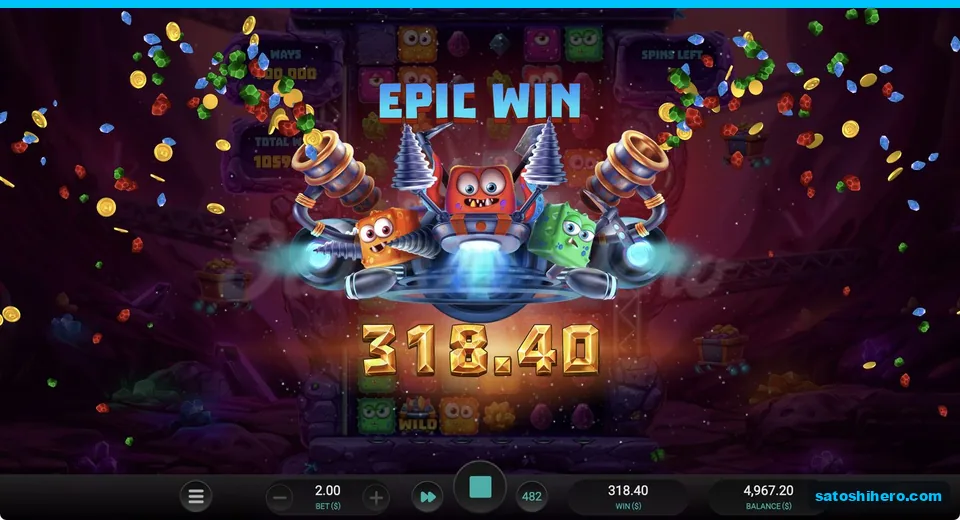 Epic Win screen shows 318.40