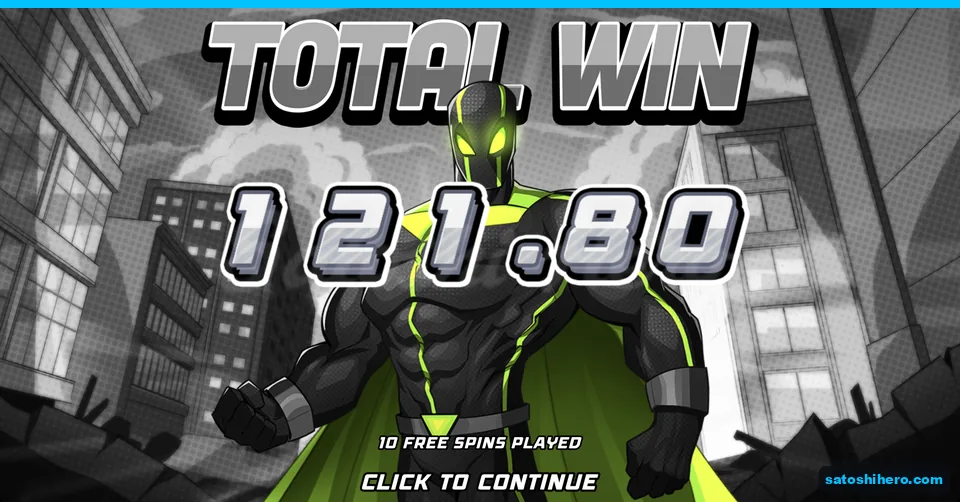 Total win screen reads 121.80