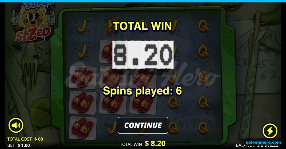 Total win screen closes the Fat Spins buy