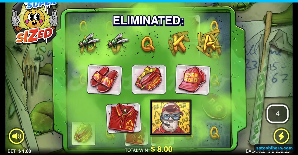 Eliminated board shows flies and removed symbols
