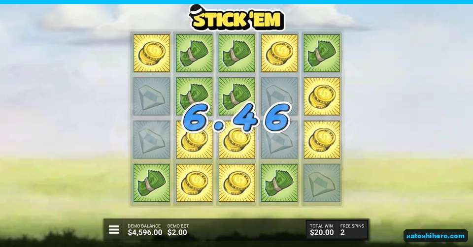 Coins cash and diamond fill the grid