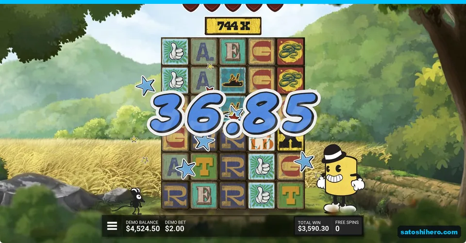 Multiplier meter reaches 744 on final spin