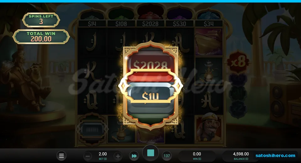 Teal jackpot pot stops on reel