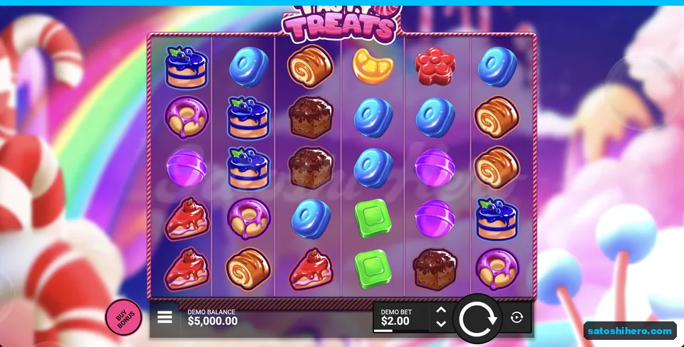 Cakes and sweets fill the candy grid