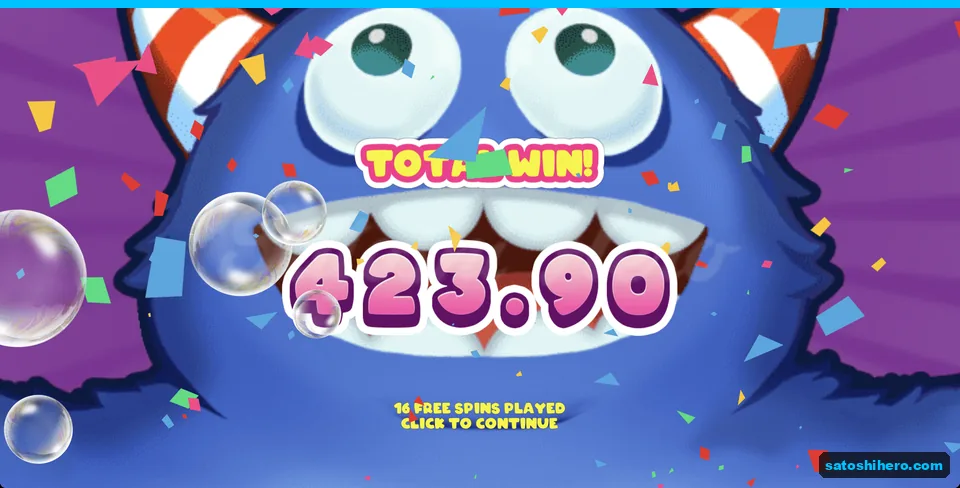 Monster collect screen shows 423.90 dollars