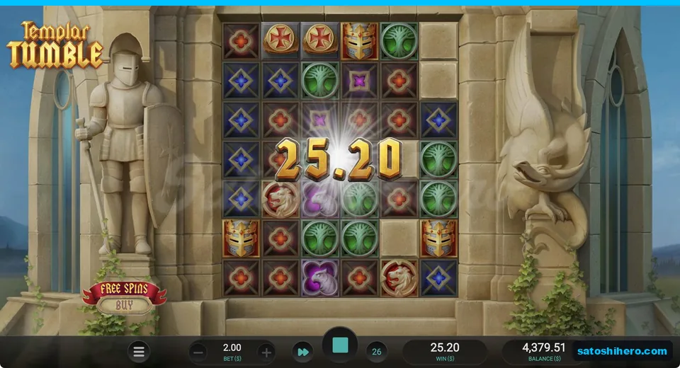 Relic grid shows $25.20 cascade payout
