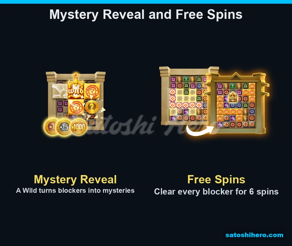 Wild converts blockers into red Mystery symbols