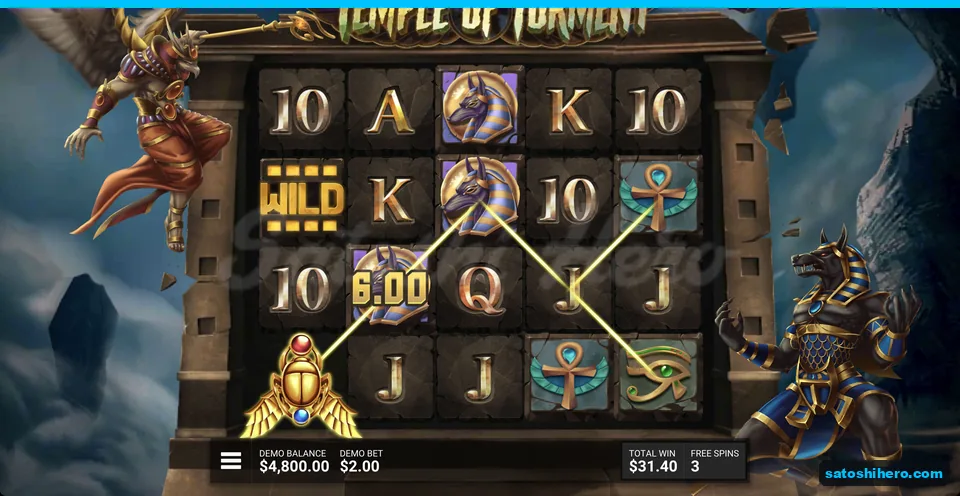 Sticky Wild and expanding Scarab show $31.40