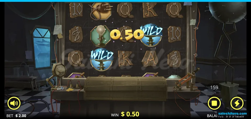 Light bulb line pays with two blue Wilds