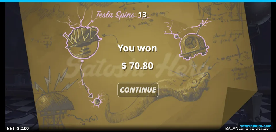 Parchment summary shows 13 spins and $70.80
