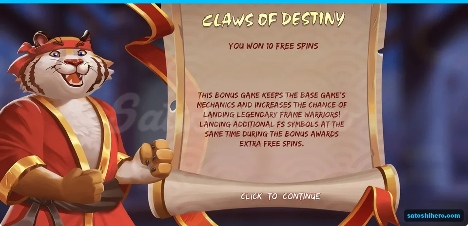 Intro scroll awards ten free spins