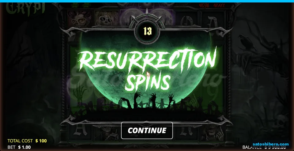 Green moon splash shows thirteen spins