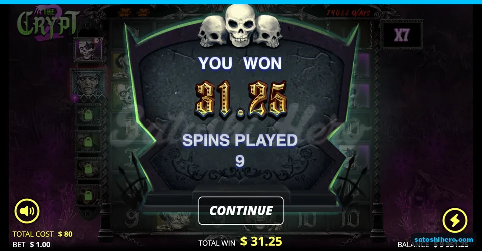 Bought round win screen shows 31.25 total