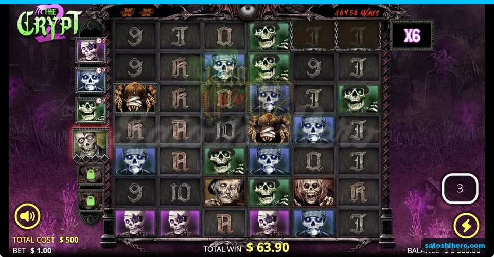 Fully open bonus grid shows x6 multiplier