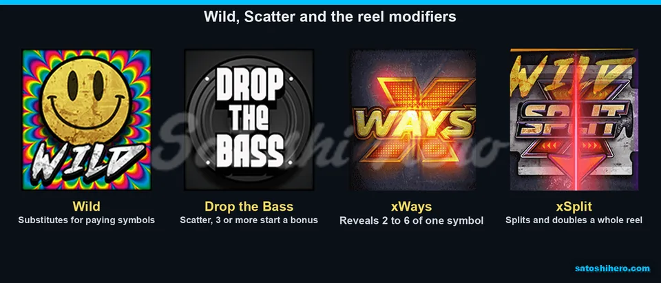 Smiley Wild and speaker Scatter symbols