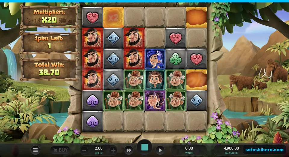Stone grid shows x20 multiplier and total