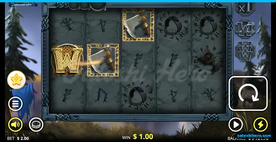 Wild and axes connect for $1.00 win