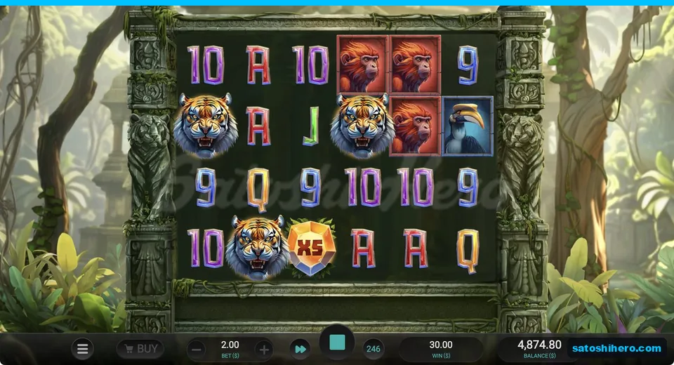 Tiger symbols connect with x5 Wild