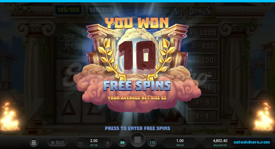 Collection card awards ten free spins