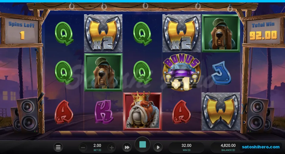 Two x2 Wilds with $92.00 banked